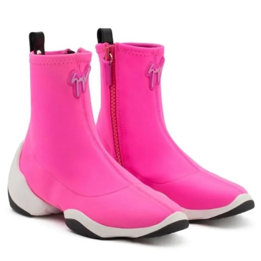 Guizeppe Zanotti Stylish Pink Women's high neoprene sneakers, US8